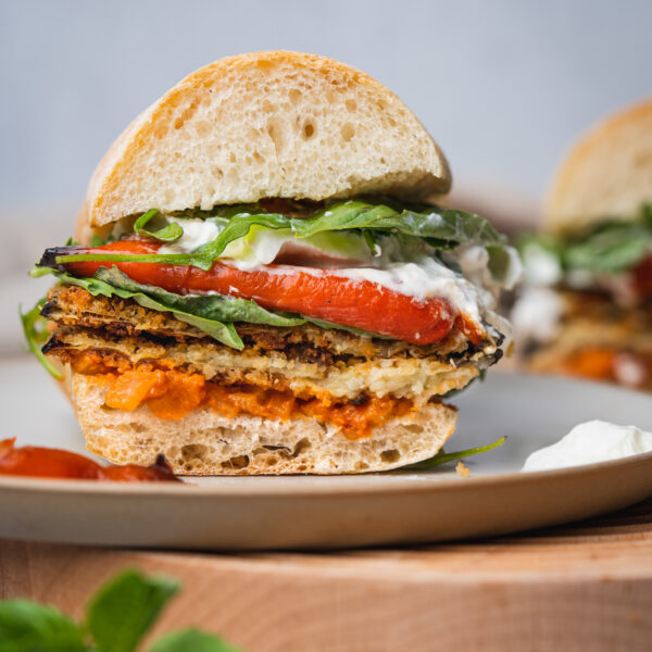 Crispy Eggplant Parmigiana Sandwich - Chasing Cravings