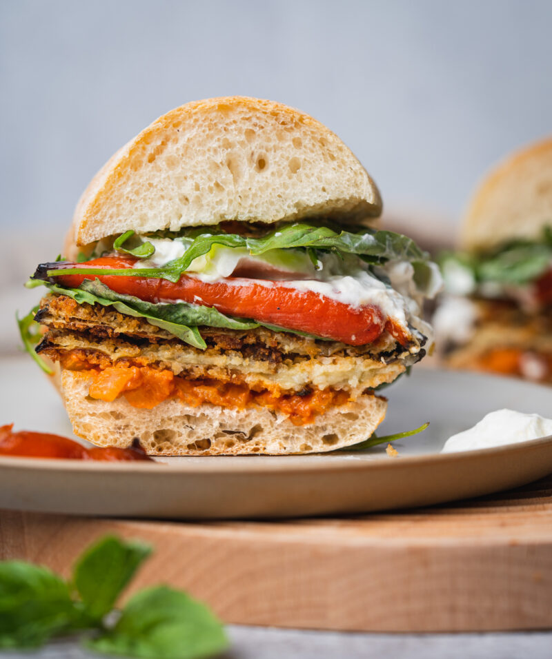 Crispy Eggplant Parmigiana Sandwich Chasing Cravings