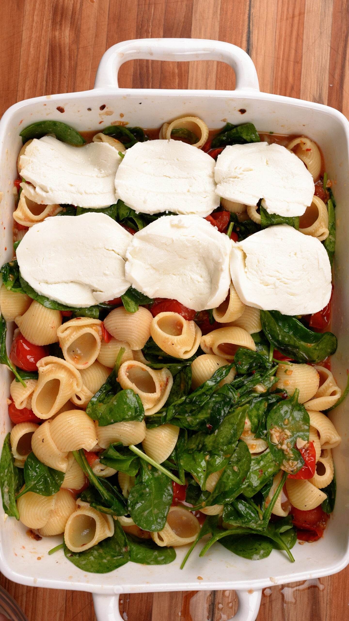 Easy Caprese Pasta Bake - Chasing Cravings