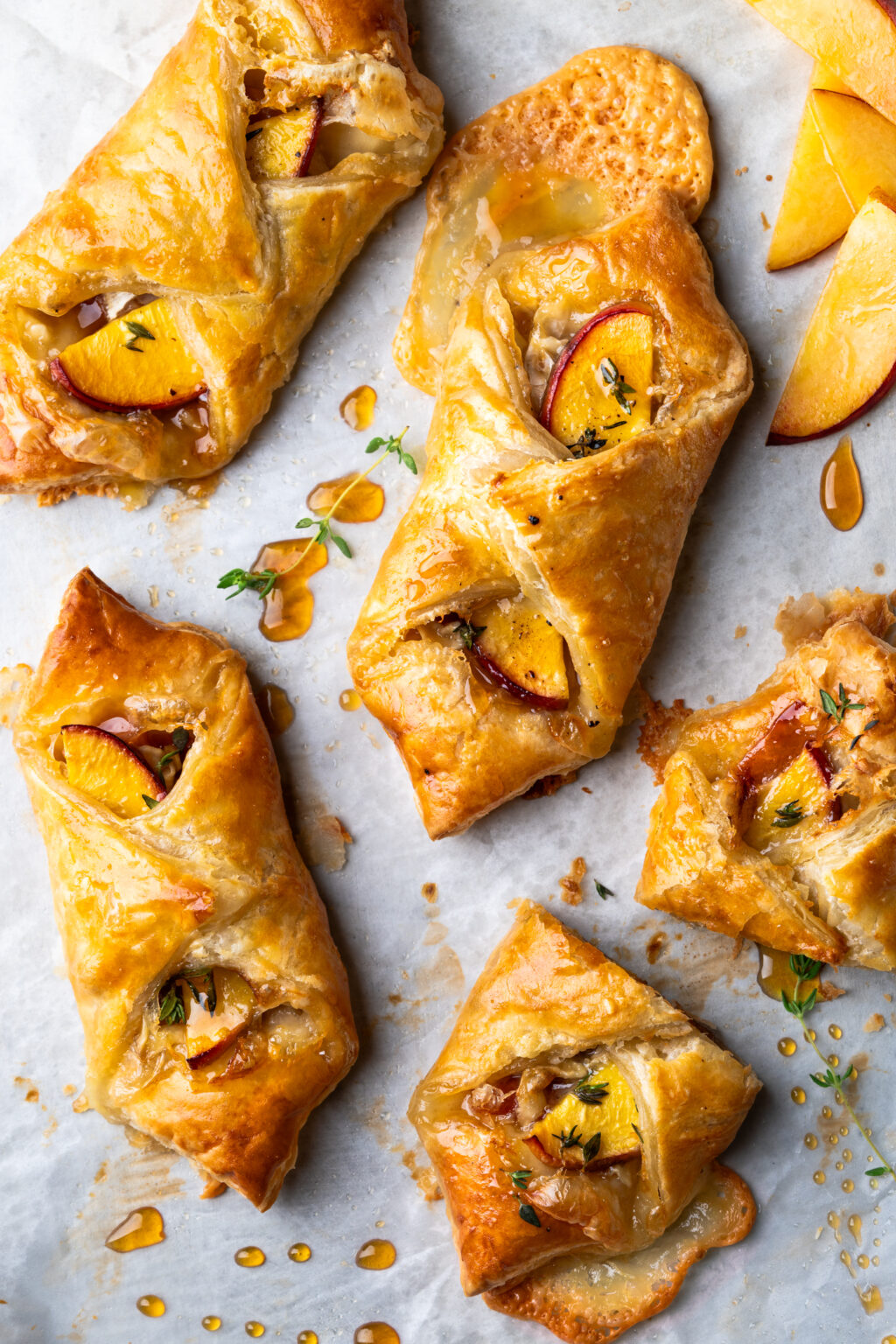 Easy Peach Brie Prosciutto Puff Pastry - Chasing Cravings