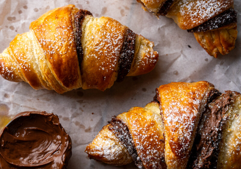 3-Ingredient Nutella Puff Pastry Croissants