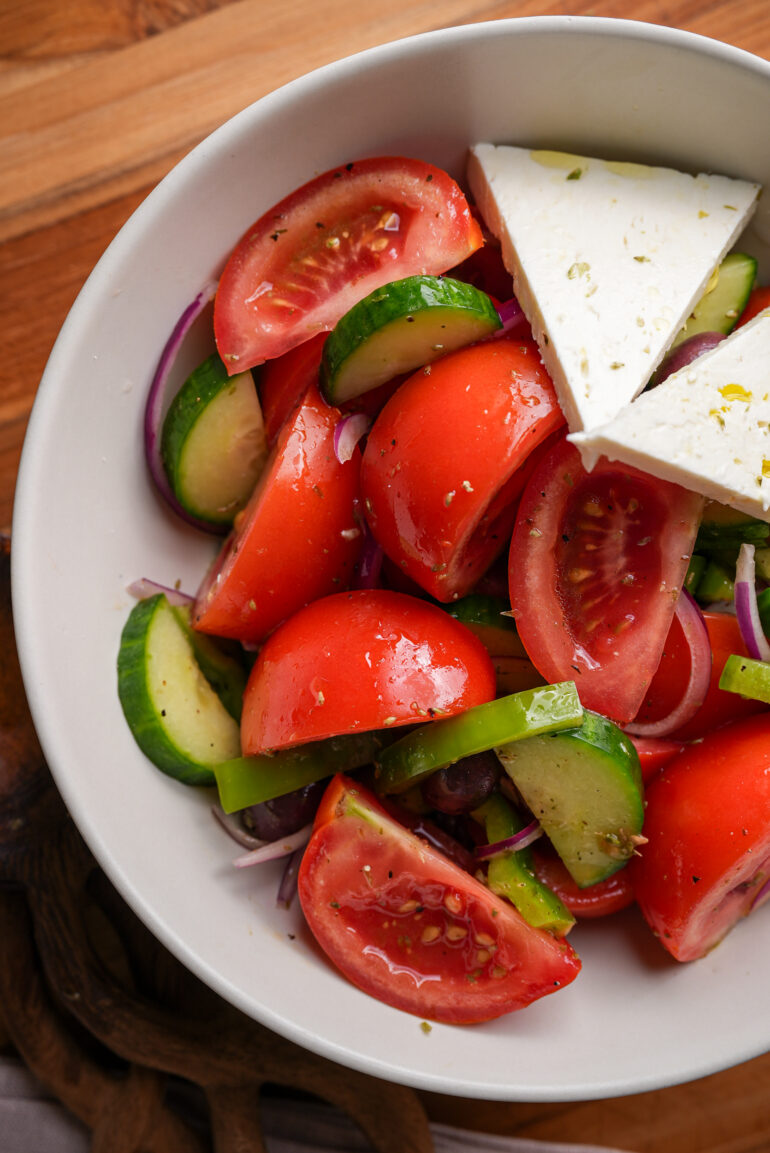 Traditional Greek Salad (Horiatiki) - Chasing Cravings