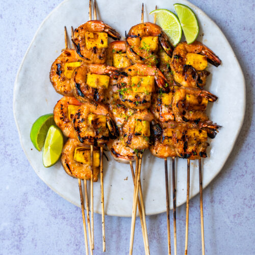 Grilled Shrimp & Pineapple Skewers - Chasing Cravings